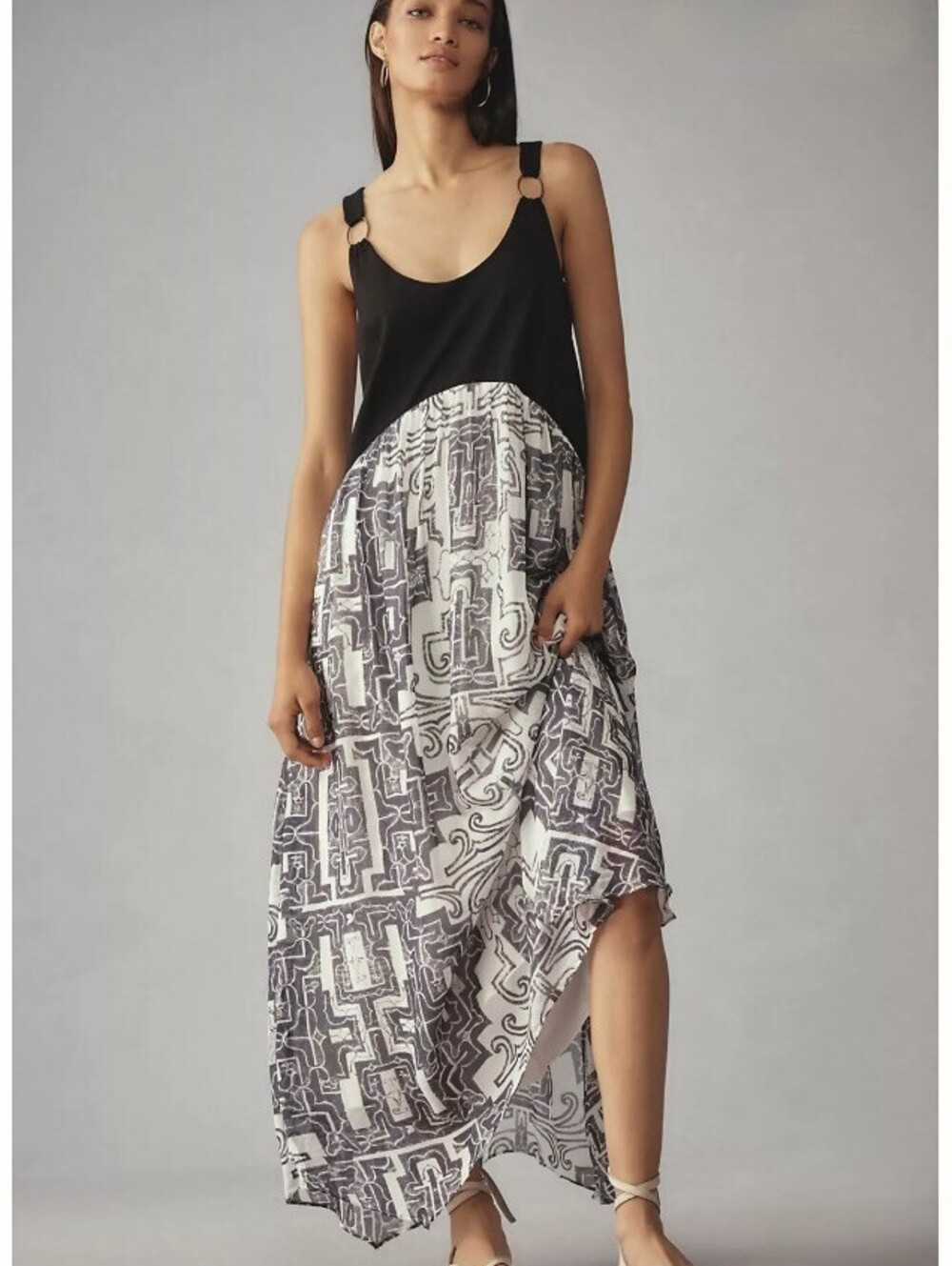 By Anthropologie Sleeveless Scoop-Neck Maxi Dress Size XS